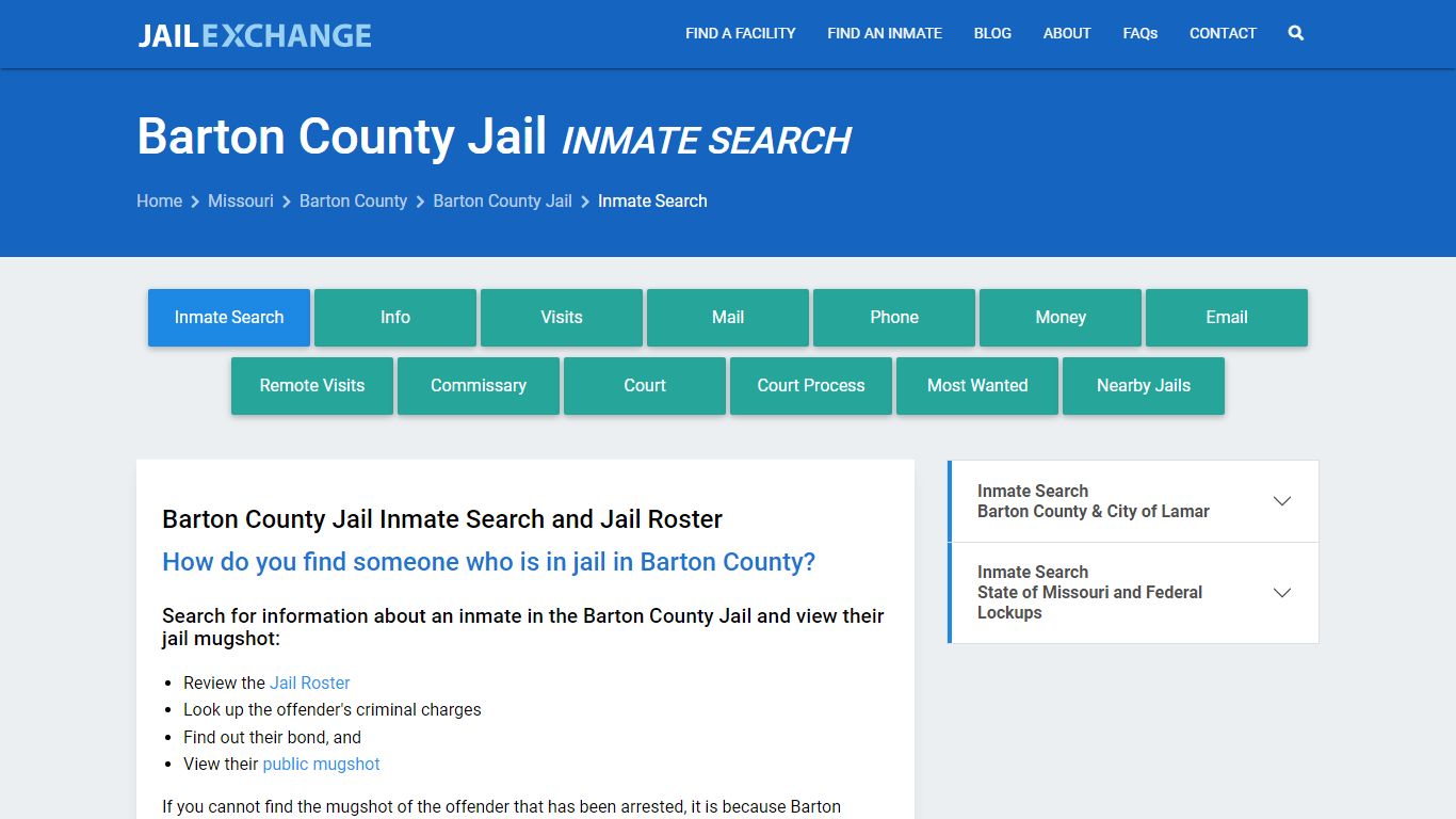 Inmate Search: Roster & Mugshots - Barton County Jail, MO